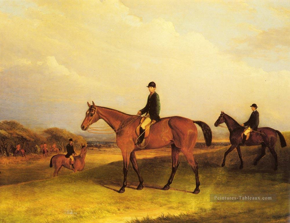 Un jockey sur un chasseur de châtaignes Cheval John Ferneley Snr Peintures à l'huile